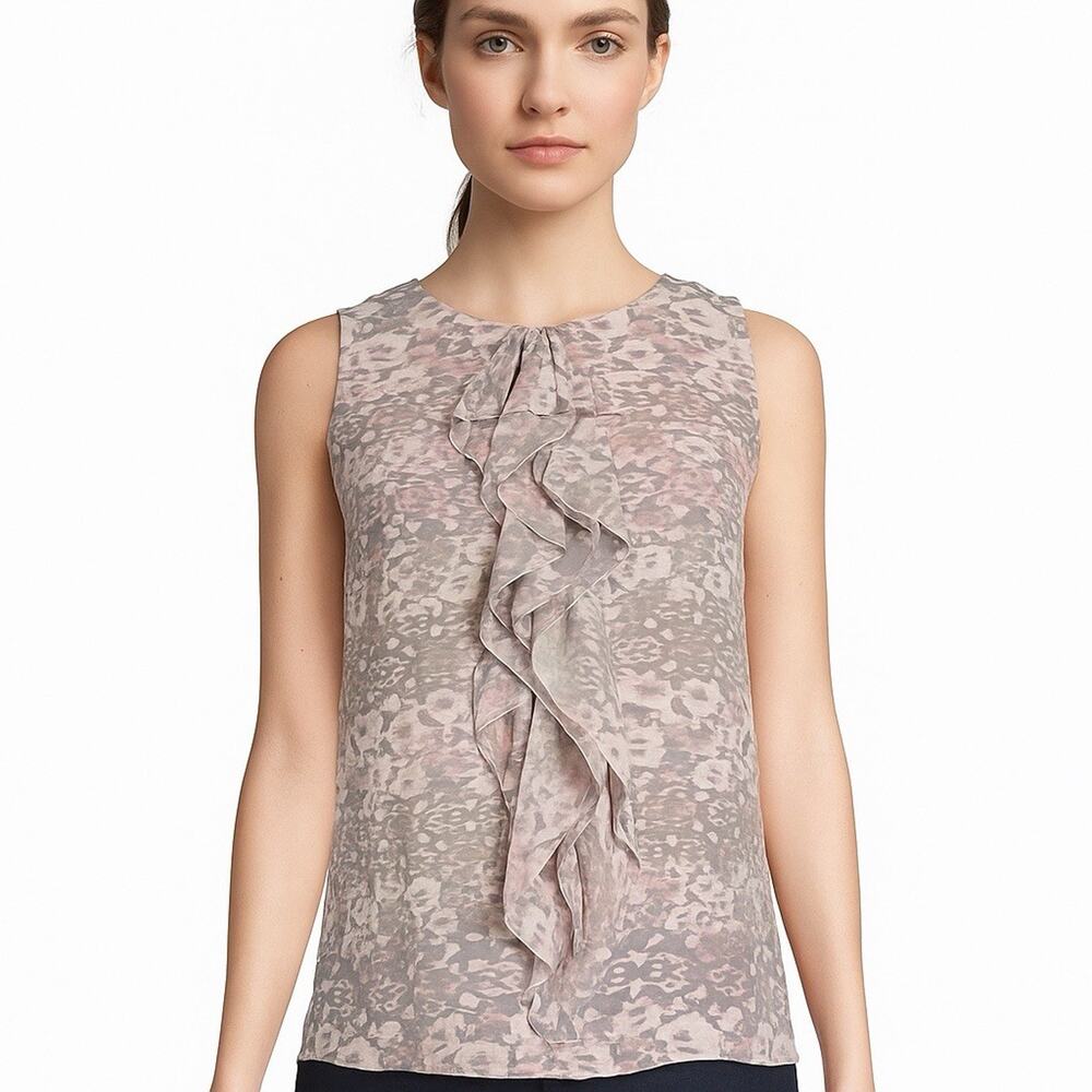 Banana Republic 100% Silk Women's XL Sleeveless Ruffled Top